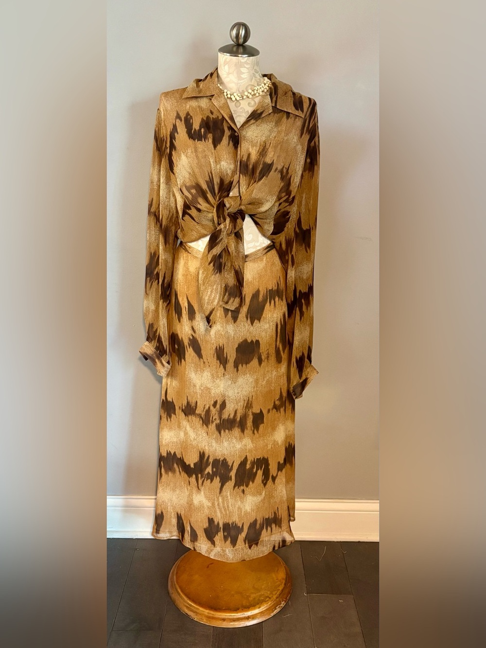 100% SILK Nygard Collection Sheer Skirt Set Size 18.  #A